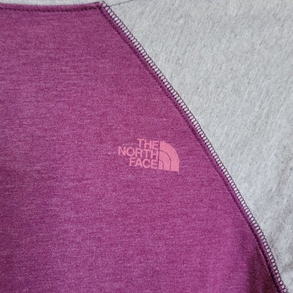 The North Face Adventure Awaits Purple Grey Baseball Tee Size Small - Picture 3 of 10
